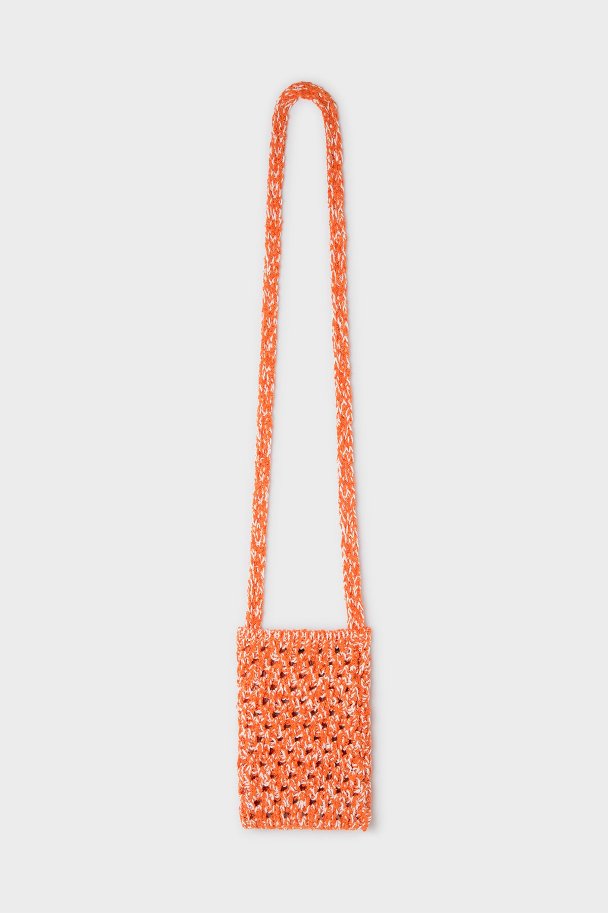 Crochet-knit cross-body bag